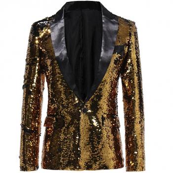 Veste de costume dorée pour homme 2XL