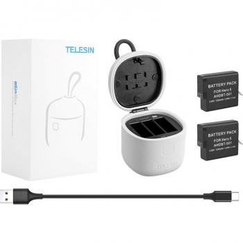 GoPro Hero 8/7/6/5 Silicone Waterproof Charging Station with 3 Lithium Batteries