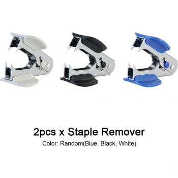 2pcs Office Staple Remover Mini Steel Jaw Random Color