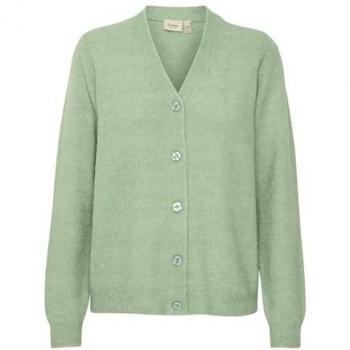 Fransa Damen Strickpullover FRELLIS CAR 1, Feinstrick, Regular Fit, Größe L, Farbe: Grün (Green Bay Melange)