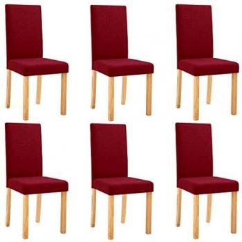 VidaXL Set di 6 Sedie da Pranzo Rosso Vino