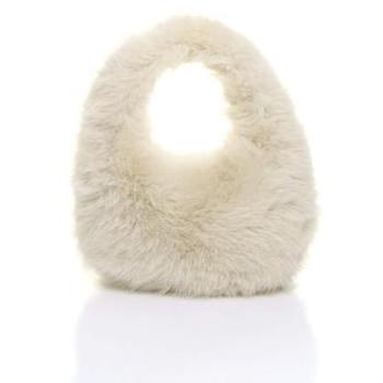 Breezy Beige Furry Grab Bag for Women