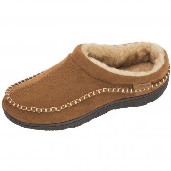 Indoor-Outdoor Microsuede Moccasins for Men by Zigzagger, Tan, 10/11 UK