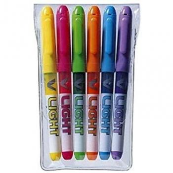 Pochette de 6 surligneurs Pilot V-Light encre liquide