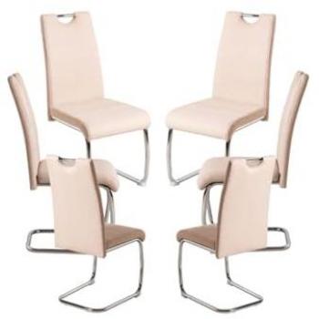 Conjunto de 6 asientos Hallen con tapicería beige