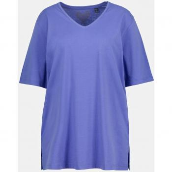 T-shirt donna morbida scollo a V mezze maniche taglia 48/50