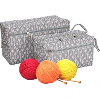 Yarn Storage Tote with Divider for Knitting and Crocheting