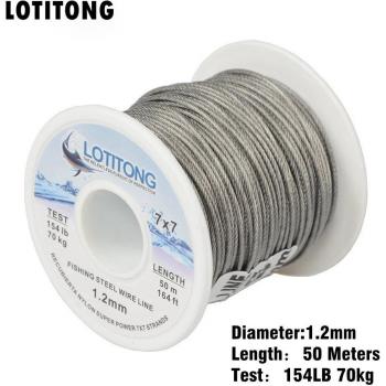 LOTITONG 70lb-368lb Angelschnur 7x7 49 Stränge super weich mit wasserdichtem Kunststoffüberzug