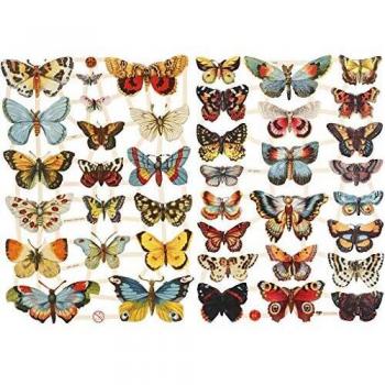 Antieke Vlinders Illustraties, 16,5x23,5 cm, 2 Vel, 1 Doos