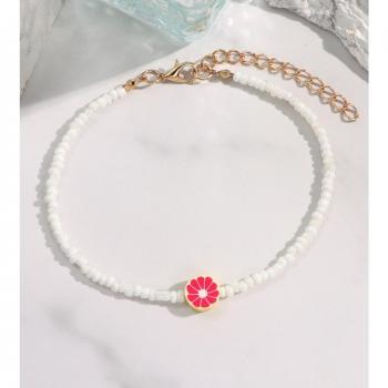 Bohemian White Fruit Bead Anklet