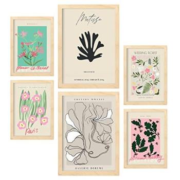 Nacnic Collage Décor: Set de 6 pósteres de pared