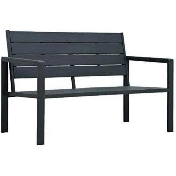 Banc de Parc 120 cm PEHD Gris Fini Bois
