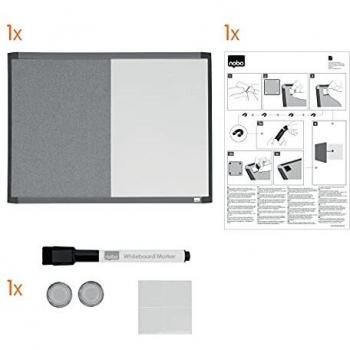 Nobo Pizarra Blanca Magnética Pequeña Con Tablero Corcho Vertical 58x43 Cm
