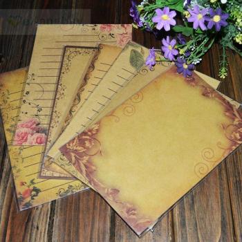 Kraft Paper Vintage Floral Love Letter Set