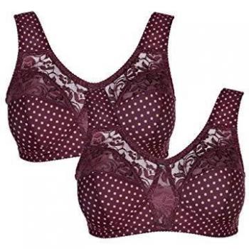 Harmony Damen BH ohne Bügel gepunktet 2er Pack