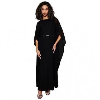 Wallis Black Kimono‑Inspired Maxi Dress for Women, Size 8