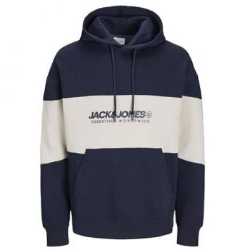 Jack & Jones Felpa con Cappuccio Plus Legacy Blocking 6XL Blu