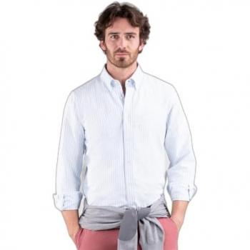 Camisa Hombre Rayas Azul Kodak Oxford