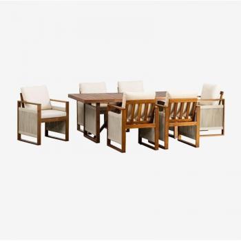 Mobilier de jardin Nayely en bois d'acacia