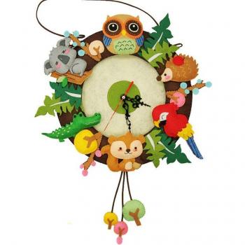 Large Hanging Forest Animal Clock Decoration