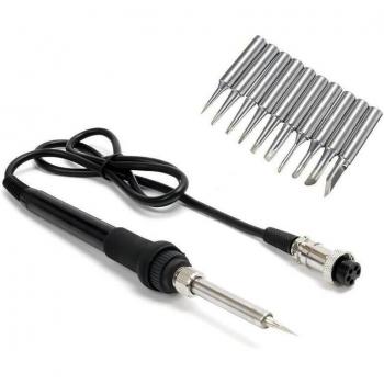 HAKKO 907 Soldering Iron Handle with 10 Tips for 936 937 Station
