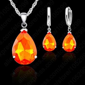 Zirconia Cúbica Gota de Agua: Joya de Boda Mujer, Placa 925
