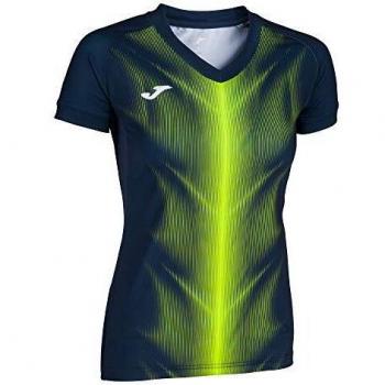 Joma Junior Olympic Tee – Navy & Fluorescent Yellow, 12‑14 Year‑Old Girls