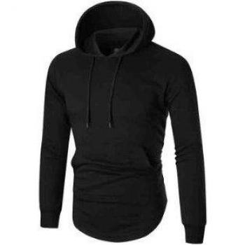 Men's Solid Color Fleece Training Jacket with Hood