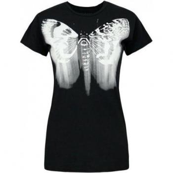 Blut ist das neue Schwarz Damen T-Shirt Butterfly Haze Größe L schwarz