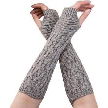 Solid Color Fingerless Gloves for Winter