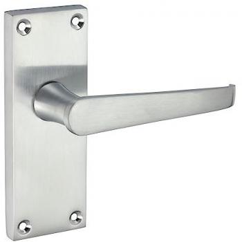 Dual Victorian Straight Latch Handles – Timco, Satin Chrome, 114 mm by 42 mm