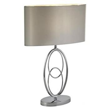 Loopy 1 Light Table Lamp, Chrome, White Shade