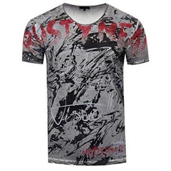 Rusty Neal Herren T-Shirt anthrazit mit Strass