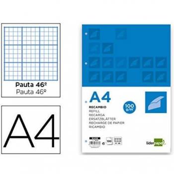Recarga Papel A4 100 Folhas 100 g/m² Pauta LíderPapéis 46N