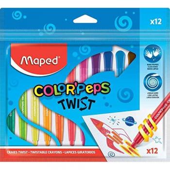 Maped Color'Peps 12-Color Twist Crayon Set