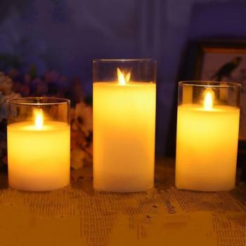 LED Glass Candle Set