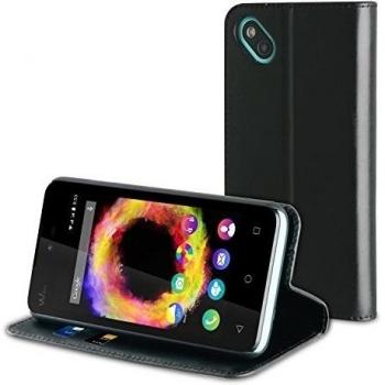 Soporte y Portafolio Muvit Negro – Compatibilidad Wiko Sunset 2