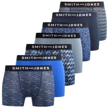 Smith & Jones Herren‑Zyden Boxershorts – 7‑Stück-Verpackung, Designmix