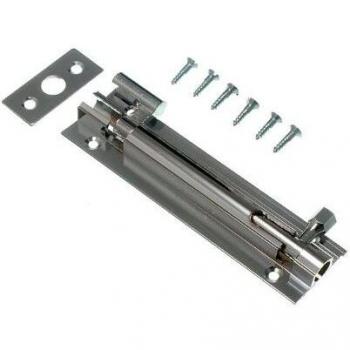 Chrome Cranked Offset Door Barrel Slide Bolt 100mm with Screws (Pack of 10)