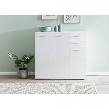 Mehrzweckschrank Wohnling – 107 × 104 × 35 cm, Holz Weiß