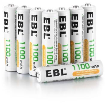 EBL 8PCS Piles Ni-MH Rechargeables AAA 1100mAh 1,2V