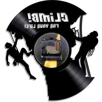 Vintage Climbing Vinyl Clock with LED Light – Wall Art Décor