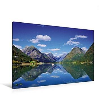 Hochwertiges Leinwandbild Norwegischer Fjord 120 × 80 cm