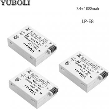 LP-E8 Dual Battery Charger with 2x 1800mAh Batteries for Canon EOS