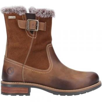 Stivali Da Donna Cotswold Kemerton Pelle Color Cuoio Metà Polpaccio