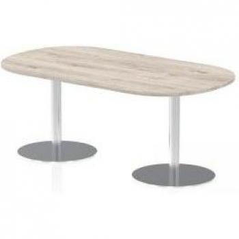 Italia 1800mm Poseur Boardroom Table Grey Oak Top 725mm High Leg