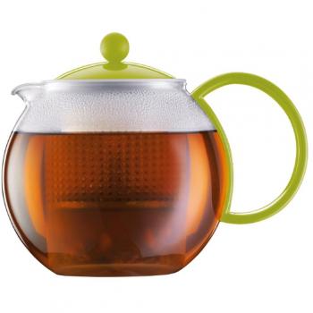 Bodum 1L Green Assam Tea Pot – Plastic Strainer, Plastic Lid