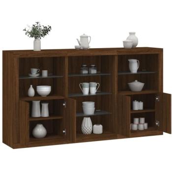 Aparador LED Torana Roble Marrón 181,5x37x100 cm
