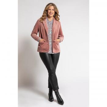 Blazer rosa in velluto a coste, pinces, taglia 60, Ulla Popken