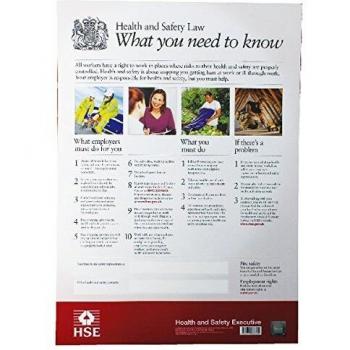 HSE Health and Safety Law Poster A2 PVC